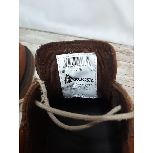 Rocky Shoes & Boots Mens 9.5W Brown Leather Oxford Oil Resistant Work Casual main image 9
